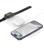 HOCO CQ5 3in1 Wireless Kablosuz Hızlı Şarj Standı (Telefon-Kulaklık-Apple watch - GLST3304-828 (Siyah)