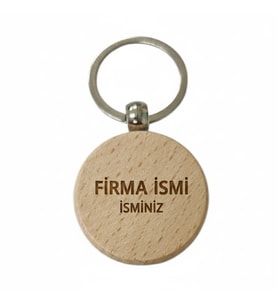 Kişiye Özel Yuvarlak Ahşap Anahtarlık – Firma İsmi ve İsim Yazılı Lazer Gravür Anahtarlık – Kurumsal Promosyon & Özel Tasarım
