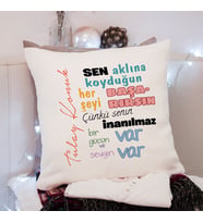 Aklına Koyduğunu Başarırsın Tasarımlı Yastık Kişiye Özel
