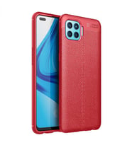 Oppo Reno 4 Lite Kılıf Esnek Pu-Deri Leather-Pu Serisi Protected Case (Kırmızı)
