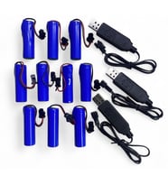 3.7 volt 800 Mah oyuncaklar için uyumlu şarjlı piller- 10 Adet Pil ve 3 Adet Şarj Aleti