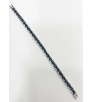 Rodyum-Mavi Çelik Erkek Çelik Bileklik Boy 21.5 Cm / 0.6 Mm - Ebl0080