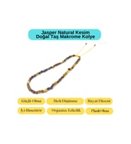 Sertifikalı Jasper Natural Kesim Makrome Doğal Taş Kolye Ayarlanabilir Ölçü