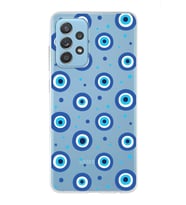 PrintiFy Samsung Galaxy A52s ile Uyumlu 1mm Slim Fit Nazar Boncuğu 1 Baskılı Şeffaf  Kılıf