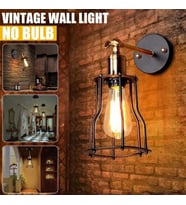 RİOLİGHT RETRO,RUSTİK,VİNTAGE SİYAH 1XE27 MAFSALLI HAREKETLİ BAŞLIK KAFES APLİK ARMATUR