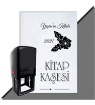 Kişiye Özel Çiçek Buketi 18 2021 Otomatik Kitap Kaşesi (Siyah)