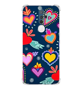 PrintiFy Oppo A9 2020 Uyumlu Retro Color 3 Baskılı Şeffaf Köşe Korumalı Antişok Kılıf