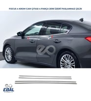 Ford Focus 4 Hb-Sedan Krom Cam Çıtası 4 Parça  2018 Ve Üzeri P.Çelik (Gümüş)