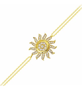 Güneş Altın Zincir Bileklik 14K Gold