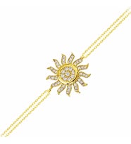 Güneş Altın Zincir Bileklik 14K Gold (Çok Renkli)