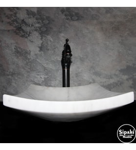 Sipahi Marble Muğla Beyaz Yaprak Dizayn Lavabo