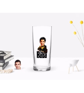 BK Gift Kişiye Özel Renkli Baskılı Godfather Baba Karikatürlü Rakı Bardağı-3 (Beyaz)