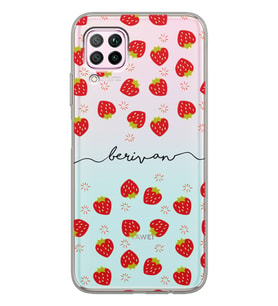 Huawei Strawberries Tasarımlı Şeffaf Telefon Kılıfı