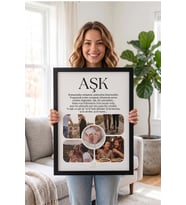 Kişiye Özel Aşk Anı Kolaj Çerçeve Poster Sevgiliye Romantik Hediye Dekoratif Hatıra Tasarımı