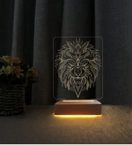 Aslan Tasarımlı Lamba Kişiye Özel İsimli 3d Led Masa Lambası Doğum Günü Hediyesi Lamba