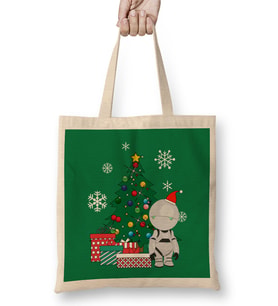 Marvin The Paranoid Android Around The Christmas Tree Bez Çanta Uzun Saplı