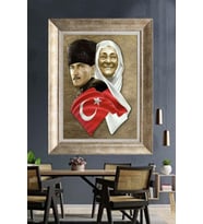 Gümüş Çerçeveli Atatürk Tablo za450