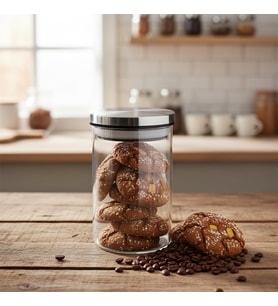 450ml Vakumlu Metal Kapaklı Borosilikat Cam Kavanoz (8.5cm*12cm) 1 Adet