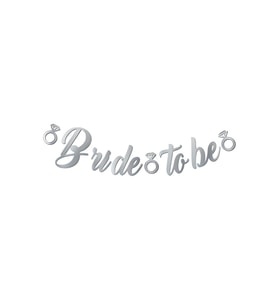 Kaligrafi Banner Gümüş Bride To Be