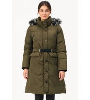 Dewberry Kadın %100 Polyester Kaban Haki Z9774 Katmanlı Kombin, Şehir ve Ofis Stili, Kazak ve Gömlek Kombini