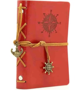 Pusula Temalı Deri Defter – Bağcıklı Nostaljik Retro Vintage Tasarım, Spiralli Denizci Konseptli Eskitme Sayfalı Çizgisiz Günlük Anı Hatıra Ajanda  Premium Hediyelik Seri