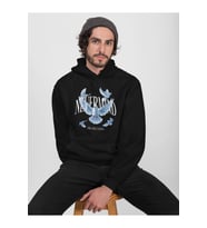 Bird Tasarımlı Kapüşonlu Sweatshirt – Unisex Oversize Hoodie (Siyah)