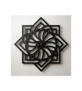 MOSAİCO Spiral Geometrik Ahşap Duvar Saati 40 cm. Siyah Renk