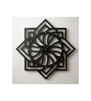 MOSAİCO Spiral Geometrik Ahşap Duvar Saati 40 cm. Siyah Renk