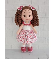 İkinci Bahar Kıvırcık Saçlı Karnaval Bebek Amigurumi Organik Oyuncak