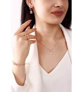 MORGANİT TAŞ ROSE RENGİ GÜMÜŞ SET ( KOLYE YÜZÜK BİLEKLİK KÜPE )