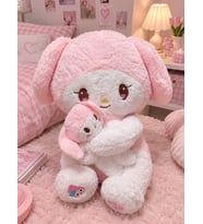 50 cm büyük boy melody sanrio yavrusuna sarılan peluş oyuncak