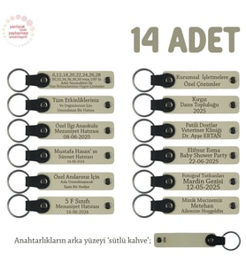 Sütlü Kahve, Karne Gününde Dağıtılacak Süper Hediye, 14'lü Anahtarlık Set, İsme Özgü Hatıralık