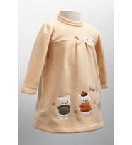 Kız Çocuk Peluş Elbise 6-24 Ay 12471 MODANINO (Krem)