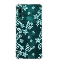 PrintiFy Huawei Y9 Prime 2019 Uyumlu Köşe Korumalı Floral Su Yeşili Tasarımlı Şeffaf Silikon Kılıf