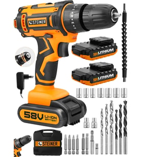 Steiner Alman Highline 58 V 5 Ah Darbeli Bakır Sargılı Çift Akülü Vidalama Matkap - St0518R215400106
