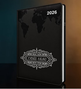 BK Gift Kişiye Özel İsimli Termo Sert Kapak 2026 Siyah Ajanda -11, Öğretmenler Günü Hediyesi, Yeni İş Hediyesi