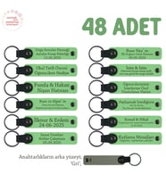 Yeni Eğitim Yılına Veda Hediyesi Olarak 48'li Set, Kişiye Özel Yazılı Anahtarlık, Fıstık Yeşil & Gri (Fıstık Yeşili)