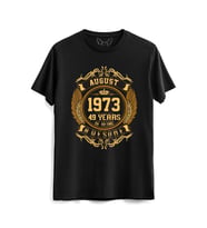 Vintage Gold Awesome Series August 1973 Siyah Tshirt