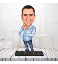 kişiye özel karikatür biblo poz veren adam