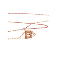 minimal gümüş rose b harfi kolye
