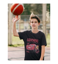 Unisex Lightning Mcqueen Baskılı Arabalar Şimşek Çizgi Film Çocuk Tişört (1-12 Yaş)