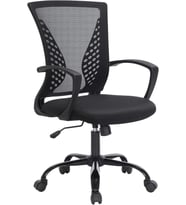 SONGMICS Ofis Sandalyesi, 360 Döner Sandalye, Sallanma Fonksiyonlu, Nefes Alabilir, Ofis, Çalışma Odası, 120 Kg'A Kadar Taşıyabilir, Siyah, Obn22Bk Outlet