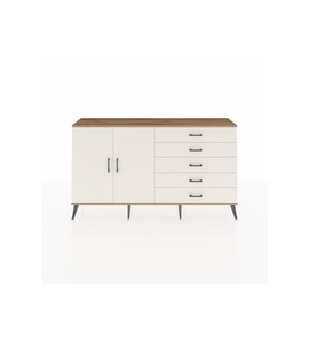 Arges Konsol 4 Raflı 5 Çekmeceli 2 Kapaklı 176x30x99 Çam-Aytaşı