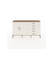 Arges Konsol 4 Raflı 5 Çekmeceli 2 Kapaklı 176x30x99 Çam-Aytaşı