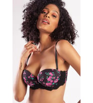 Golshan Gardenia Balconette Heavy Push Up Bra, Siyah Konforlu ve Şık Sütyen