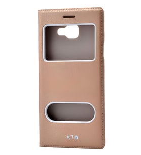 Galaxy A7 2016 Kılıf Dolce Kapaklı Kılıf (Gold)