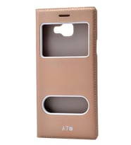 Galaxy A7 2016 Kılıf Dolce Kapaklı Kılıf (Gold)