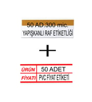 Pvc Arkası Yapışkanlı Raf Önü Fiyat Etiketliği + Silinebilir Raf Etiketi