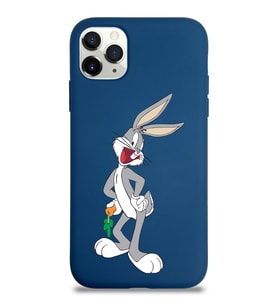 Apple iPhone 11 Pro Max  Lansman Kılıf Bugs Bunny Tasarımlı Altı Kapalı İçi Kadife Kaplı  Kapak (Şeffaf)