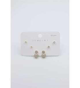 Çoklu Set Küpe - Altın
